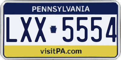 PA license plate LXX5554