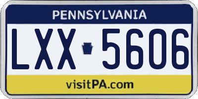 PA license plate LXX5606