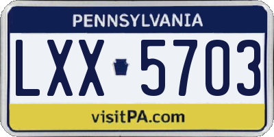 PA license plate LXX5703