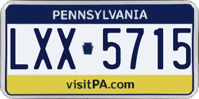 PA license plate LXX5715