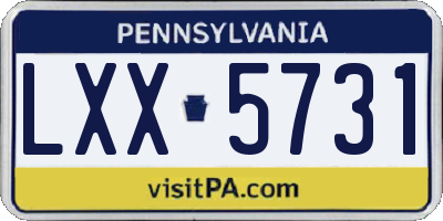 PA license plate LXX5731
