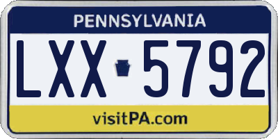 PA license plate LXX5792