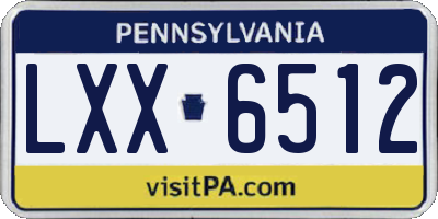 PA license plate LXX6512