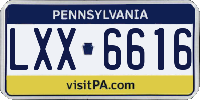 PA license plate LXX6616