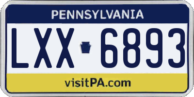 PA license plate LXX6893