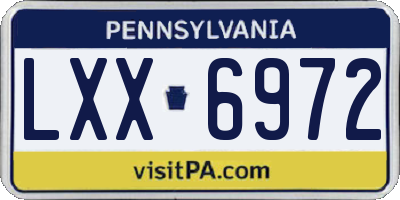 PA license plate LXX6972