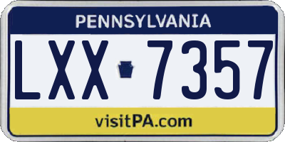 PA license plate LXX7357