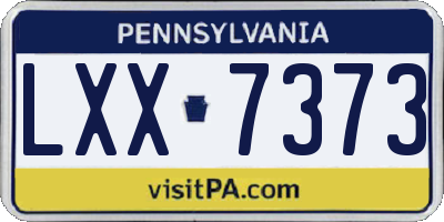 PA license plate LXX7373