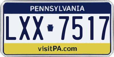 PA license plate LXX7517