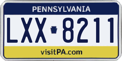 PA license plate LXX8211