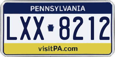 PA license plate LXX8212