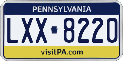 PA license plate LXX8220
