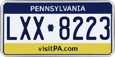PA license plate LXX8223