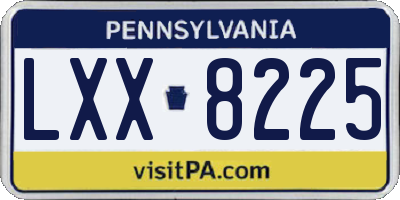 PA license plate LXX8225