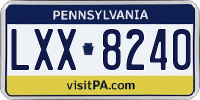 PA license plate LXX8240
