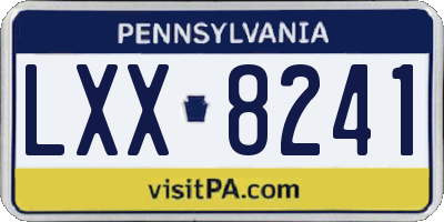 PA license plate LXX8241