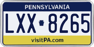 PA license plate LXX8265