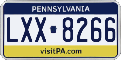 PA license plate LXX8266