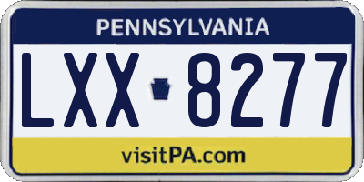 PA license plate LXX8277