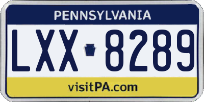 PA license plate LXX8289