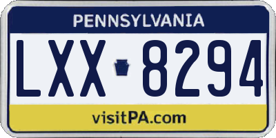 PA license plate LXX8294