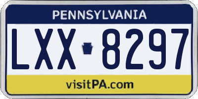 PA license plate LXX8297