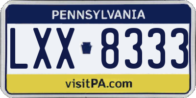 PA license plate LXX8333
