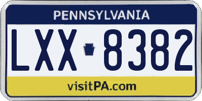 PA license plate LXX8382