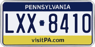 PA license plate LXX8410