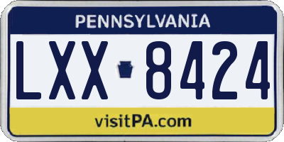 PA license plate LXX8424