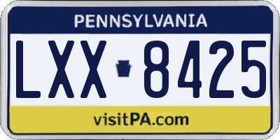 PA license plate LXX8425