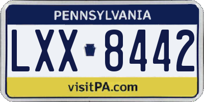 PA license plate LXX8442