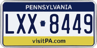 PA license plate LXX8449