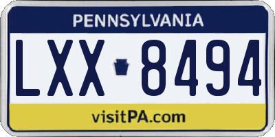 PA license plate LXX8494
