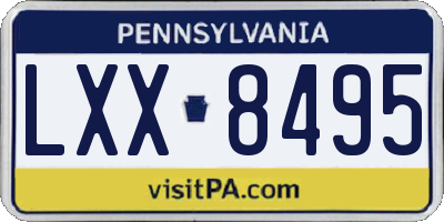 PA license plate LXX8495