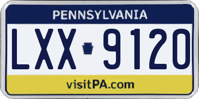 PA license plate LXX9120