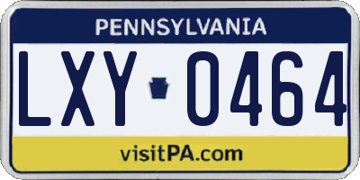 PA license plate LXY0464