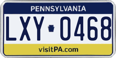 PA license plate LXY0468