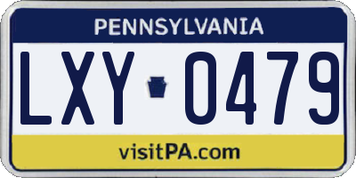 PA license plate LXY0479
