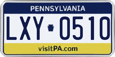 PA license plate LXY0510