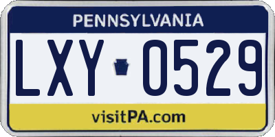 PA license plate LXY0529