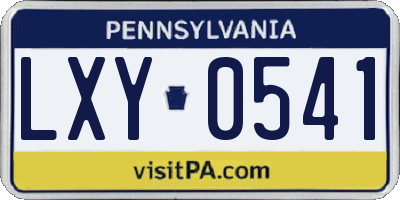 PA license plate LXY0541