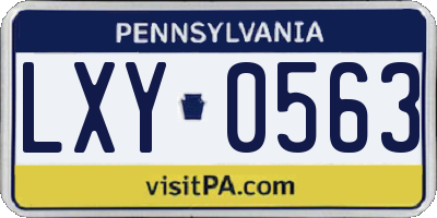 PA license plate LXY0563