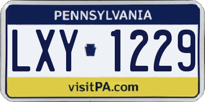 PA license plate LXY1229
