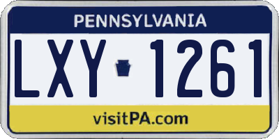 PA license plate LXY1261