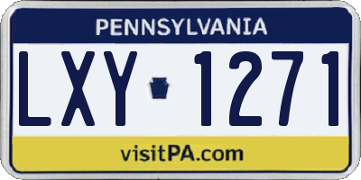 PA license plate LXY1271
