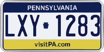 PA license plate LXY1283