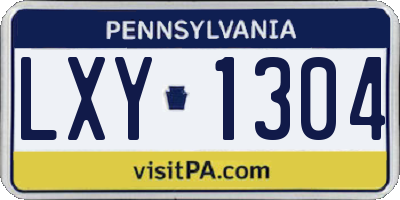 PA license plate LXY1304