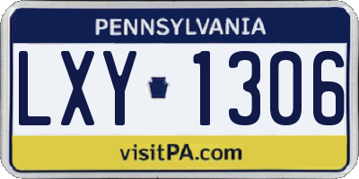 PA license plate LXY1306