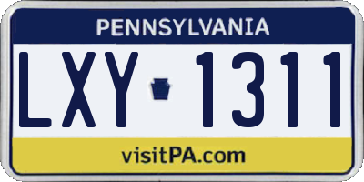 PA license plate LXY1311